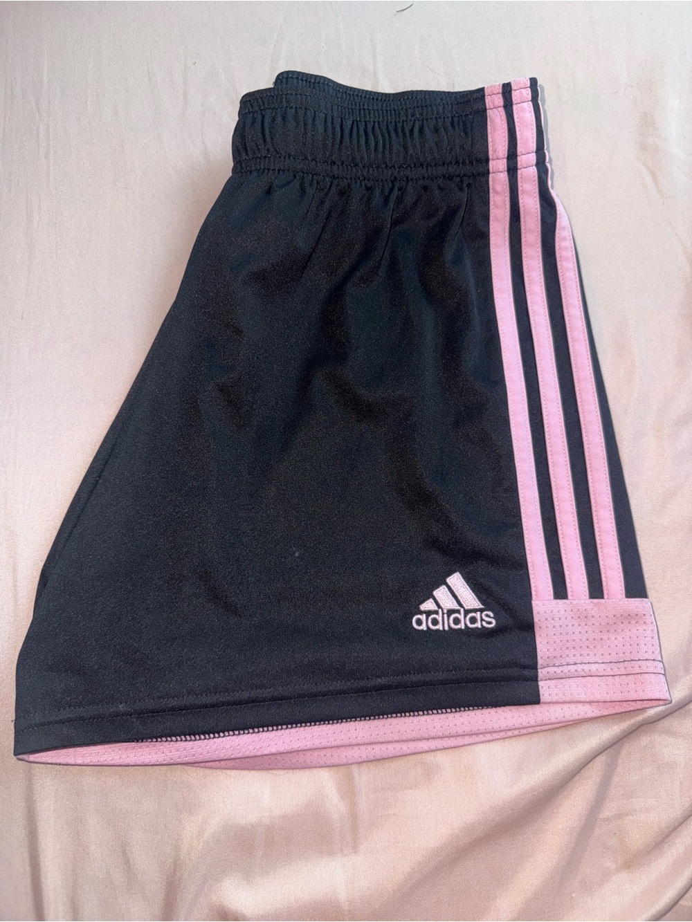 Adidas Women’s Black and Pink Athletic Shorts